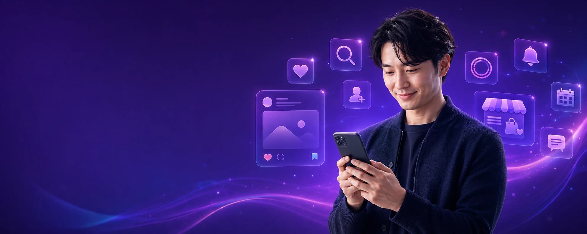 スマートフォンでfukuXを利用する一般ユーザー
